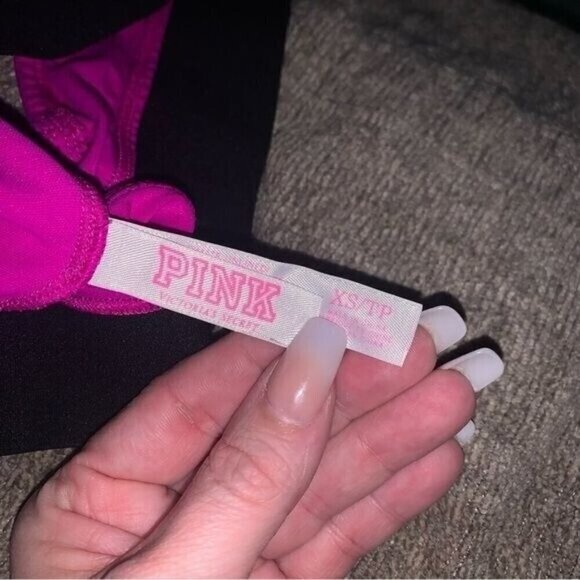 PINK Victoria Secret Hot Pink Gym Yoga Hangover Razor Back Sports Bra Size XS - Picture 6 of 7